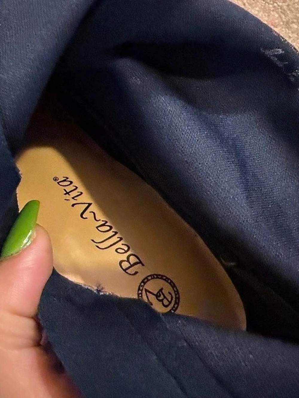 Bella Vita Pointed-Toe Ankle Boots side zip true navy Blue suede  US 7.5 NWOB - Picture 3 of 10